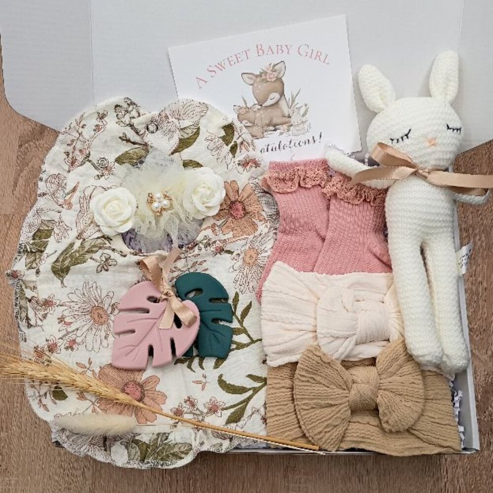 New Baby Girl Gift Box Set - Baby Girl Shower Gift - Ready to Ship New Items!